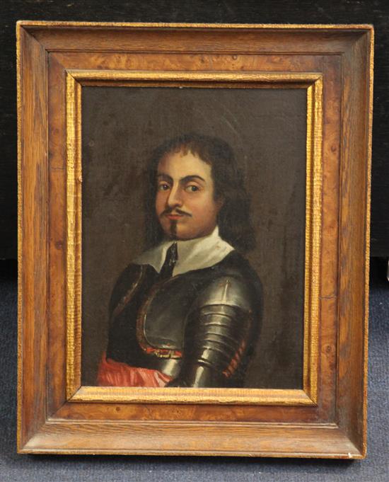 English School Portrait of a Cromwellian gentleman 10 x 7.5in.